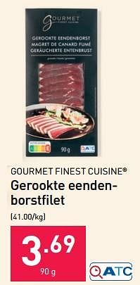 Promoties Gerookte eendenborstfilet - Gourmet Finest Cuisine - Geldig van 13/11/2023 tot 31/12/2023 bij Aldi