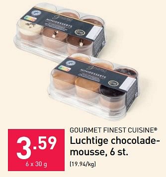 Promoties Luchtige chocolademousse - Gourmet Finest Cuisine - Geldig van 13/11/2023 tot 31/12/2023 bij Aldi