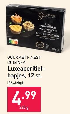 Promoties Luxeaperitiefhapjes - Gourmet Finest Cuisine - Geldig van 13/11/2023 tot 31/12/2023 bij Aldi