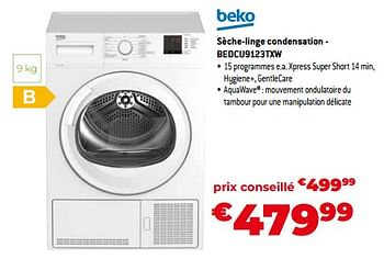 Promotions Beko sèche-linge condensation - bedcu9123txw - Beko - Valide de 03/11/2023 à 30/11/2023 chez Exellent
