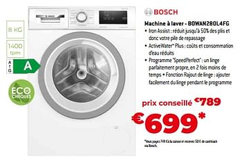 Promotions Bosch machine à laver - bowan280l4fg - Bosch - Valide de 03/11/2023 à 30/11/2023 chez Exellent