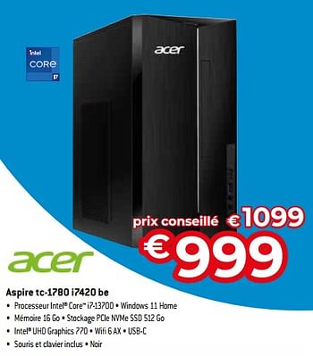 Promotions Acer aspire tc-1780 i7420 be - Acer - Valide de 03/11/2023 à 30/11/2023 chez Exellent