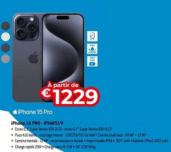 Promotions Apple iphone 15 pro - iphmtu-v - Apple - Valide de 03/11/2023 à 30/11/2023 chez Exellent