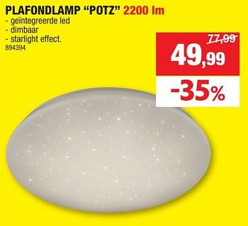 Promoties Plafondlamp potz - Trio - Geldig van 06/11/2023 tot 19/11/2023 bij Hubo