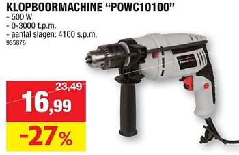 Promotions Powerplus klopboormachine powc10100 - Powerplus - Valide de 06/11/2023 à 19/11/2023 chez Hubo