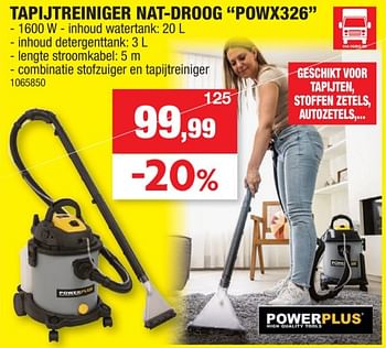 Promotions Powerplus tapijtreiniger nat-droog powx326 - Powerplus - Valide de 06/11/2023 à 19/11/2023 chez Hubo