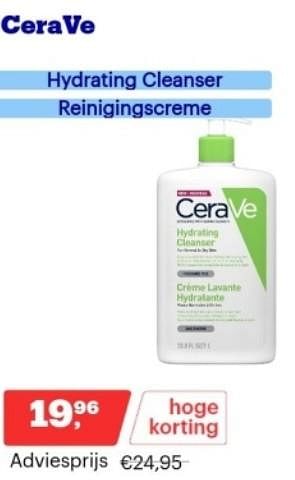 Promoties Cerave hydrating cleanser reinigingscreme - CeraVe - Geldig van 13/11/2023 tot 19/11/2023 bij Bol.com