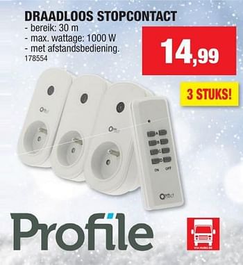 Promotions Draadloos stopcontact - Profile - Valide de 08/10/2023 à 19/11/2023 chez Hubo