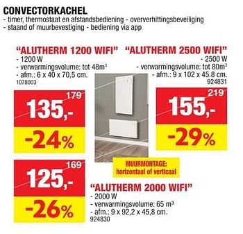 Promoties Eurom convectorkachel alutherm 1200 wifi - Eurom - Geldig van 08/10/2023 tot 19/11/2023 bij Hubo