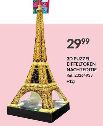 Promoties 3d puzzel eiffeltoren nachteditie - Ravensburger - Geldig van 15/11/2023 tot 20/11/2023 bij Fun