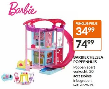 Promoties Barbie chelsea poppenhuis - Mattel - Geldig van 15/11/2023 tot 20/11/2023 bij Fun
