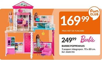 Promoties Barbie poppenhuis - Mattel - Geldig van 15/11/2023 tot 20/11/2023 bij Fun