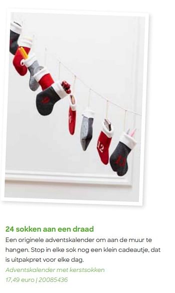 Promoties Adventskalender met kerstsokken - Huismerk - Ava - Geldig van 24/10/2023 tot 31/12/2023 bij Ava
