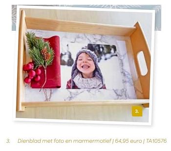 Promoties Dienblad met foto en marmermotief - Huismerk - Ava - Geldig van 24/10/2023 tot 31/12/2023 bij Ava