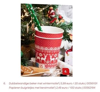 Promoties Dubbelwandige beker met wintermotief - Huismerk - Ava - Geldig van 24/10/2023 tot 31/12/2023 bij Ava