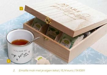 Promotions Emaille mok met je eigen tekst - Produit Maison - Ava - Valide de 24/10/2023 à 31/12/2023 chez Ava