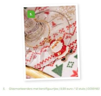 Promotions Glasmarkeerders met kerstfiguurtjes - Produit Maison - Ava - Valide de 24/10/2023 à 31/12/2023 chez Ava