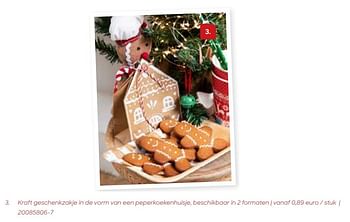 Promoties Kraft geschenkzakje in de vorm van een peperkoekenhuisje - Huismerk - Ava - Geldig van 24/10/2023 tot 31/12/2023 bij Ava