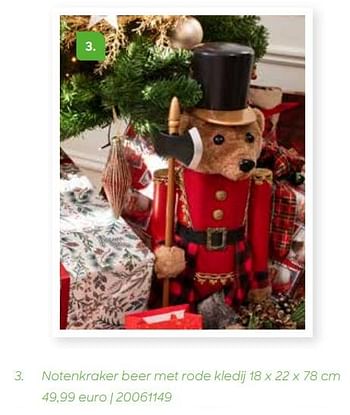 Promoties Notenkraker beer met rode kledij - Huismerk - Ava - Geldig van 24/10/2023 tot 31/12/2023 bij Ava