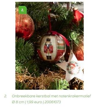 Promoties Onbreekbare kerstbal met notenkrakermotief - Huismerk - Ava - Geldig van 24/10/2023 tot 31/12/2023 bij Ava