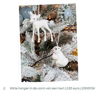 Promoties Witte hanger in de vorm van een hert - Huismerk - Ava - Geldig van 24/10/2023 tot 31/12/2023 bij Ava