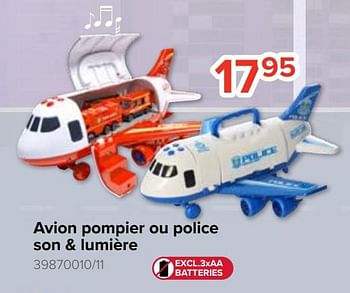 Promoties Avion pompier ou police son + lumière - Huismerk - Euroshop - Geldig van 20/10/2023 tot 06/12/2023 bij Euro Shop