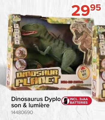 Promotions Dinosaurus dyplo son + lumière - Produit Maison - Euroshop - Valide de 20/10/2023 à 06/12/2023 chez Euro Shop