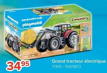 Promotions Grand tracteur électrique 71305 - Playmobil - Valide de 20/10/2023 à 06/12/2023 chez Euro Shop