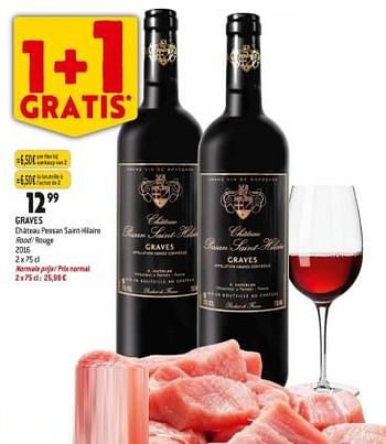 Promoties Graves château pessan saint-hilaire rood- rouge 2016 - Rode wijnen - Geldig van 15/11/2023 tot 21/11/2023 bij Match