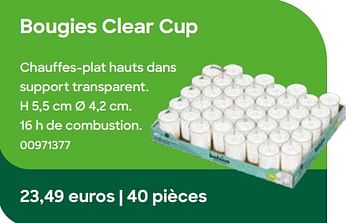 Promotions Bougies clear cup - Produit Maison - Ava - Valide de 24/10/2023 à 31/12/2023 chez Ava