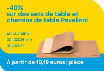 Promotions Sets de table et chemins de table pavelinni - Produit Maison - Ava - Valide de 24/10/2023 à 31/12/2023 chez Ava
