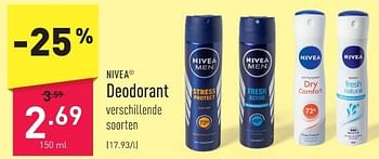 Promoties Deodorant - Nivea - Geldig van 20/11/2023 tot 01/12/2023 bij Aldi