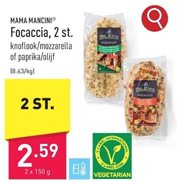 Promoties Focaccia - Mama Mancini - Geldig van 24/11/2023 tot 01/12/2023 bij Aldi
