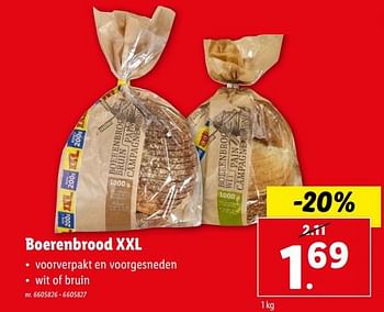 Promotions Boerenbrood xxl - Produit maison - Lidl - Valide de 22/11/2023 à 28/11/2023 chez Lidl