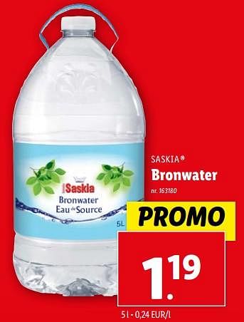 Promoties Bronwater - Saskia - Geldig van 22/11/2023 tot 28/11/2023 bij Lidl