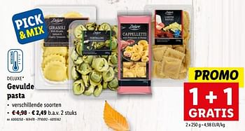 Promoties Gevulde pasta - Deluxe - Geldig van 22/11/2023 tot 28/11/2023 bij Lidl