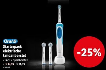Promoties Oral-b starterpack elektrische tandenborstel - Oral-B - Geldig van 22/11/2023 tot 28/11/2023 bij Lidl