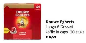 Promoties Douwe egberts lungo 6 dessert koffie in caps - Douwe Egberts - Geldig van 15/11/2023 tot 28/11/2023 bij Colruyt
