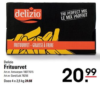 Promoties Frituurvet - Delizio - Geldig van 02/11/2023 tot 23/11/2023 bij Sligro