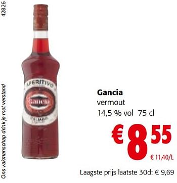 Promoties Gancia vermout - Gancia - Geldig van 15/11/2023 tot 28/11/2023 bij Colruyt