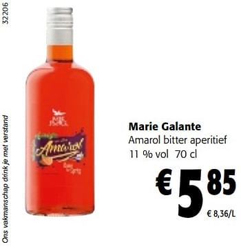 Promoties Marie galante amarol bitter aperitief - Marie Galante - Geldig van 15/11/2023 tot 28/11/2023 bij Colruyt