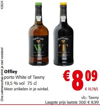 Promoties Offley porto white of tawny - Offley - Geldig van 15/11/2023 tot 28/11/2023 bij Colruyt