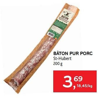 Promoties Bâton pur porc st-hubert - St. Hubert - Geldig van 15/11/2023 tot 28/11/2023 bij Alvo