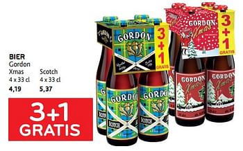 Promotions Bier gordon 3+1 gratis - Gordon - Valide de 15/11/2023 à 28/11/2023 chez Alvo