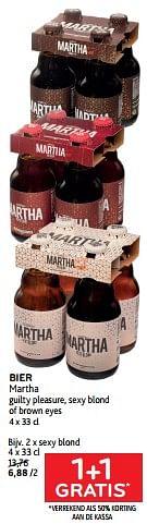 Promotions Bier martha 1+1 gratis - Martha - Valide de 15/11/2023 à 28/11/2023 chez Alvo
