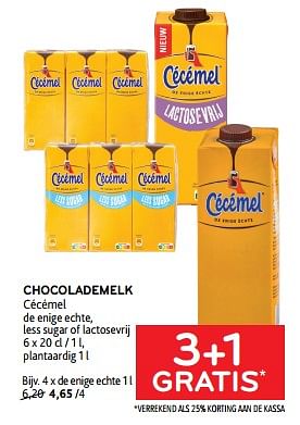 Promoties Chocolademelk cécémel 3+1 gratis - Cecemel - Geldig van 15/11/2023 tot 28/11/2023 bij Alvo