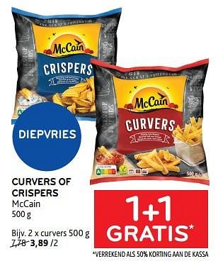 Promoties Curvers of crispers mccain 1+1 gratis - Mc Cain - Geldig van 15/11/2023 tot 28/11/2023 bij Alvo