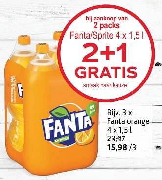 Promoties Fanta orange 2+1 gratis - Fanta - Geldig van 15/11/2023 tot 28/11/2023 bij Alvo