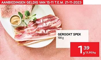 Promoties Gerookt spek - Huismerk - Alvo - Geldig van 15/11/2023 tot 28/11/2023 bij Alvo