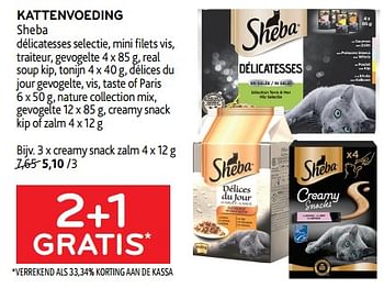 Promoties Kattenvoeding sheba 2+1 gratis - Sheba - Geldig van 15/11/2023 tot 28/11/2023 bij Alvo